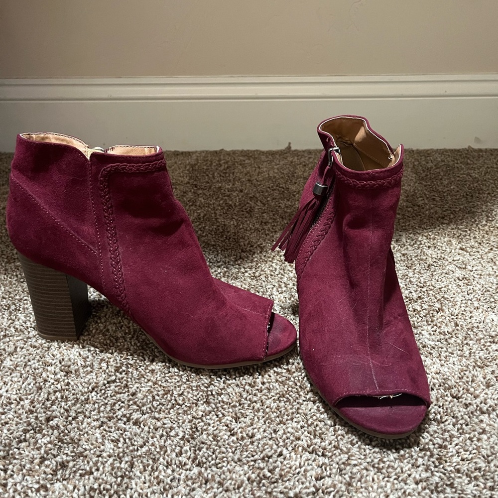 Maroon Heeled boots